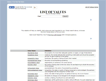 Tablet Screenshot of listofvalues.com